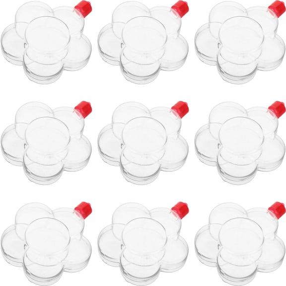 LOLIPPYY 10Pcs Craft Bottles Transparent Plastic with Lids for Sand Art and Wedding Favor Displays