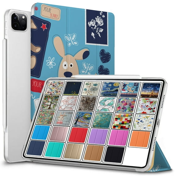 DuraSafe Cases iPad PRO 11 Inch 2 2020 3 2021 4 2022 [ PRO 11 2nd 3rd 4th ] MHMT3LL/A MHMU3LL/A MY332LL/A MY342LL/A Printed Slim PC Dual Angle Stand Clear Flip Back Cover - Puppy Friend