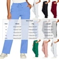 thumbnail image 2 of QIYAGBSA Scrub Pants for Women Soft Stretch Drawstring Elastic Waist Multi Cargo Thigh Pockets Work Uniform Long Shifts Daily Duty Easy Move, 2 of 8