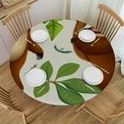 Cute Baby Sloth Bear Round Tablecloth with Elastic Fitted Table Cover Fitted Tablecloth for Banquet Birthday