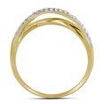 thumbnail image 1 of 10kt Yellow Gold Womens Round Diamond Crossover Band Ring 3/8 Cttw, 1 of 1
