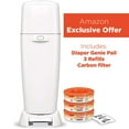 Playtex Diaper Genie Pail, Builtin Odor Control, Includes 3 Refills