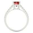 thumbnail image 4 of Solitaire with Accents Engagement Ring for Women - 2.21ct Natural Garnet in 18K White Gold Promise Ring, 4 of 6