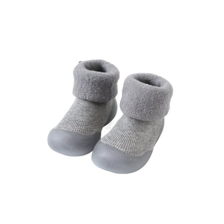 

Woobling Newborn Floor Shoes Soft Sole Crib Boots Prewalker Sock Boot Outdoor Slipper Booties Lightweight First Walker Shoe Anti Collision Comfortable Light Gray 7C