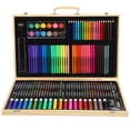 thumbnail image 4 of Kit de dibujo para niños, juego de pintura con caja de madera, lápiz de acuarela de plomo de Color Pastel al óleo, 4 of 5