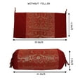 thumbnail image 4 of Stylo Culture Ethnic Polydupion Cylindrical Hotdog Pillow Bolster Pillow Covers Maroon Jacquard Brocade Border Elephant Large Settee Cylinder Cushion Covers (Set of 2) | 30x15 Inches (76x38 cm), 4 of 5