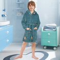 thumbnail image 5 of FORMRS Niños Bathrobe Unisex Hooded Robe Soft Plush Pajamas Sleepwear, Size 4-6T, Star Map, 5 of 7