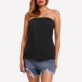 thumbnail image 5 of YAYUBA Women's Summer Tube Tops Casual Strapless Tops Loose Sleeveless Going Out Bandeau Tank Shirts, Black, XL, 5 of 6