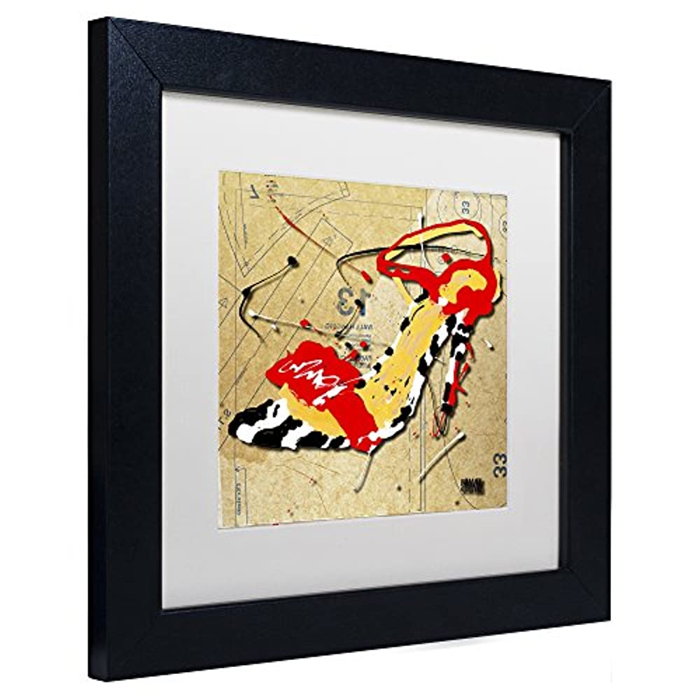 Trademark Fine Art "Zebra Heel Red" Canvas Art by Roderick Stevens, White Matte, Black Frame