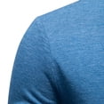 thumbnail image 6 of Men Short Sleeve 100% Cotton Henley T-Shirt Casual Solid Color Button-up Shirt Tee Tops Blue, 6 of 9