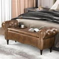 thumbnail image 2 of Storage Ottoman , 53" Length Upholstered  & Ottoman with Safety Hinge, Tufted Bed  with Rolled Arm and Nailhead Trim, End of Bed Storage  for Bedroom, Living Room, Entryway, 2 of 7