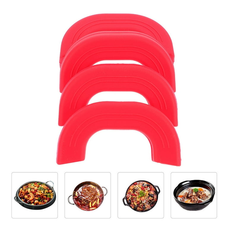 Frcolor Handle Pot Silicone Cast Iron Cover Skilletpotholders Holders Anti  Covers Scald Holder Sleeve Heat Resistant Pan