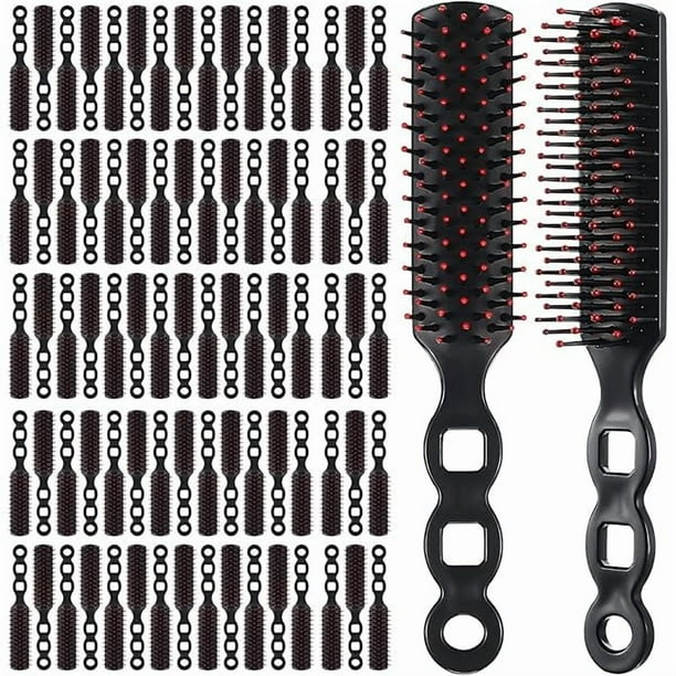 wonima11 200 Pcs Hair Brushes for Homeless Individually Wrapped Detangling Brush Curly Hair Brush Vent Hairbrush Comb Pp Material Curly Wavy Hair Blow Drying Styling for Shelter Hotel Woman Man, Black