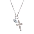 thumbnail image 2 of Delight Jewelry Silvertone Little Bird Initial - K - I Set You Apart Engraved Cross Zoey Necklace, 28", 2 of 4
