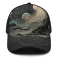 thumbnail image 2 of Design Pattern Baseball Cap – Stylish Spliced Design Adjustable Trucker Hat with Full Print Front & Brim, Breathable Cotton Blend Snapback for Sports, Travel & Daily Wear, 2 of 3
