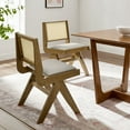 thumbnail image 2 of Side Dining Chair, Set of 2, Gray, Faux Leather, Wood, Bar Pub Cafe Bistro Dining Kitchen Hospitality Restaurant, Modern Contemporary, HB37227, 2 of 10