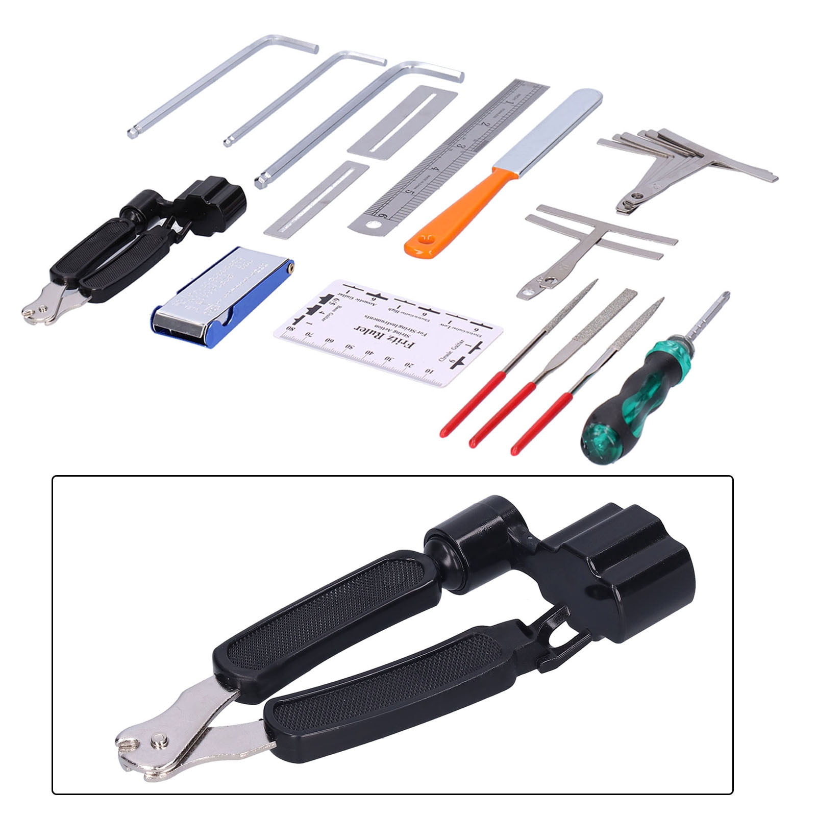 Suodoka Guitar Care Cleaning Repair Tool Kit 17 Pieces Musical Instrument Setup Maintenance Tools Set for Luthier String Adjustment (8.66 inches / 22 cm)