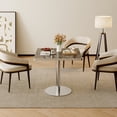 thumbnail image 5 of Noble House 31.5" Square Dining Table with Faux Marble Top, Luxury Bistro Table with Stainless Steel Legs, Gray & Silver, 5 of 6