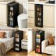 thumbnail image 5 of Gabinete de almacenamiento estrecho delgado con ruedas móviles, organizador de baño alto para espacios pequeños, 2 niveles blanco, 5 of 7
