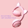 thumbnail image 2 of Bearachild Auriculares brillantes con luz LED, Oreja de Gato, regalo para niñas, auriculares para niños, inalámbricos, estéreo HIFI, graves, Cables de audio/vídeo violeta claro empaquetado en caja, 2 of 5