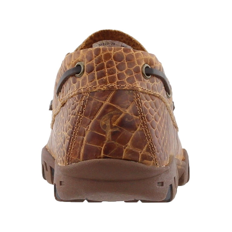 Ferrini Mens Honey Crocodile Printed Boat Casual Shoes  display picture 1