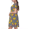 thumbnail image 2 of Easygdp Christmas hat duck para Vestido Transpirable de Mujer, Vestido Suelto de Manga Corta con Pliegues y Bolsillos para el Verano, 2 of 6