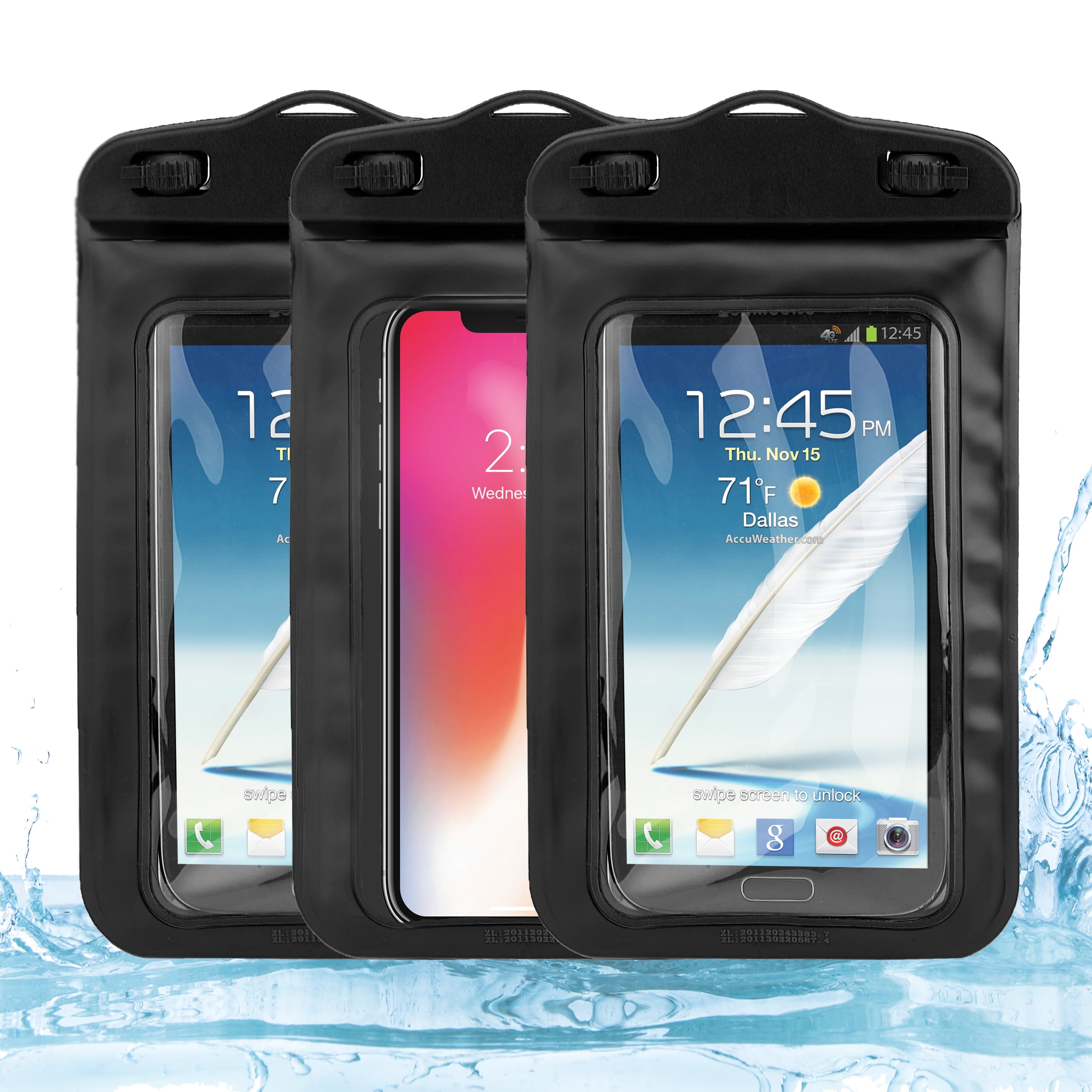 (3 Pack) Universal Waterproof Interlocking Seal Carrying Case for ...