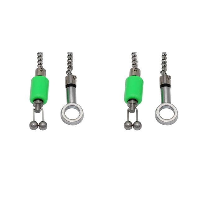 Indicadores de mordida Wosthever Conector de pesca acero inoxidable anillo sólido giratorio Verde 2piezas