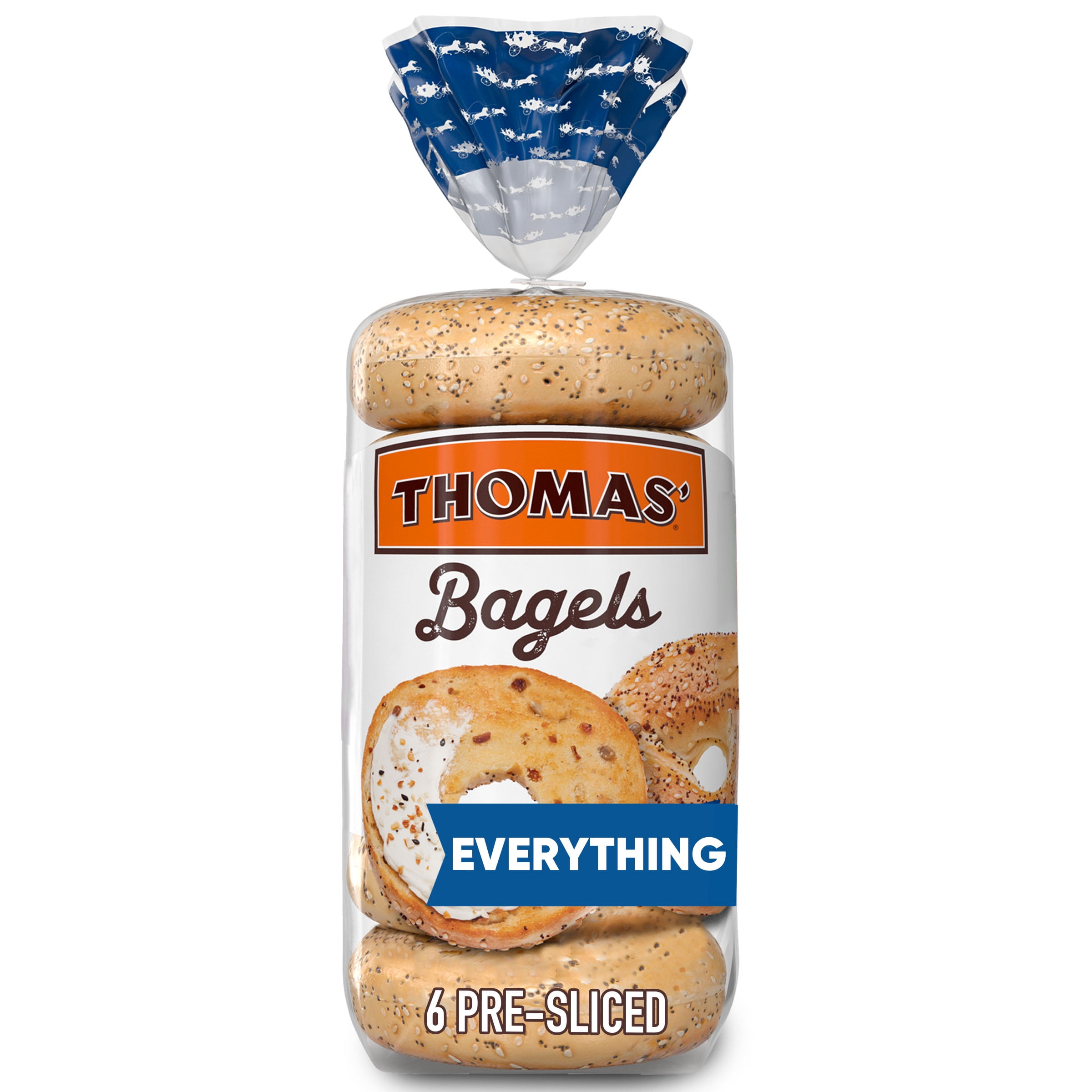 Thomas Everything Bagels, 6 Pre-Sliced Bagels, 20 Oz