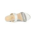 thumbnail image 4 of BLISSFUL STEP Women's Glitter Rhines Stiletto Heel Sandals White 6, 4 of 7