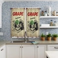 thumbnail image 4 of Fresh Grapes Wood Grain Retro Old-fashioned Rustic Rod Pocket Short Curtain Half-Curtain Kitchen Door Drape Cafe Small Window, 4 of 6