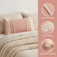 thumbnail image 2 of REGALWOVEN 2 Pcs Decorative Boho Throw Pillow Cover, Modern Textured Tufted Pillow Cover Striped for Couch Bed Sofa Pink 18" x 18", 2 of 7