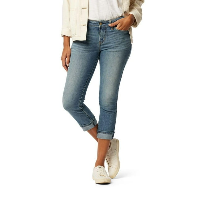 Capris Levi Strauss Signature Gold, talle medio, corte ajustado, azul 16