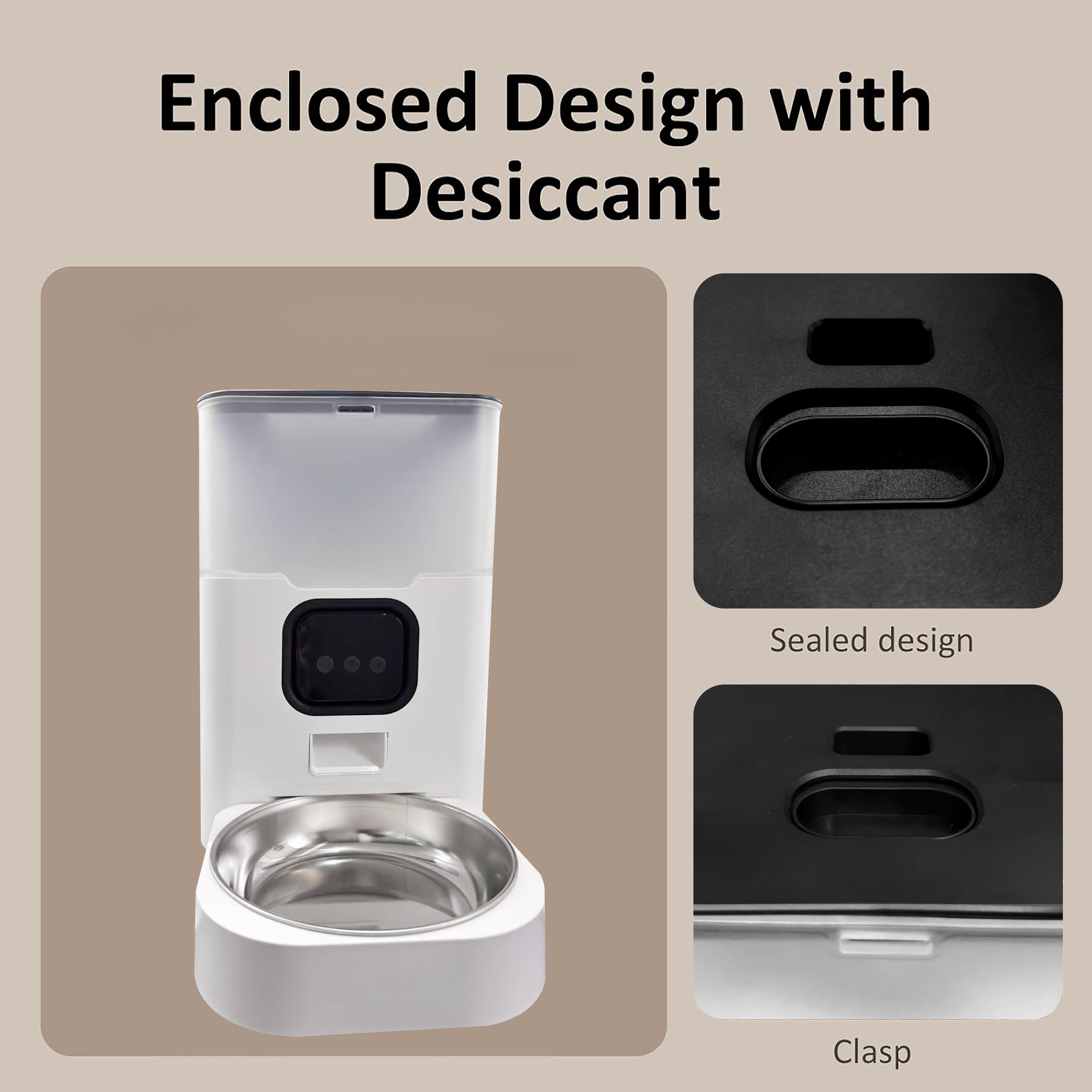BN-LINK Automatic Cat Feeder 4L WIFI, 2.4G WiFi Timed Pet Feeder Cat Food Dispenser, 4L Automatic Cat Food Dispenser for Small Pets Indoor, White