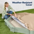 thumbnail image 5 of Best Choice Products Kid's Octagonal Wooden Outdoor Sandbox w/ Benches, 8 Seats, Cover, XL Sandpit, Liner - Sage Green, 5 of 8