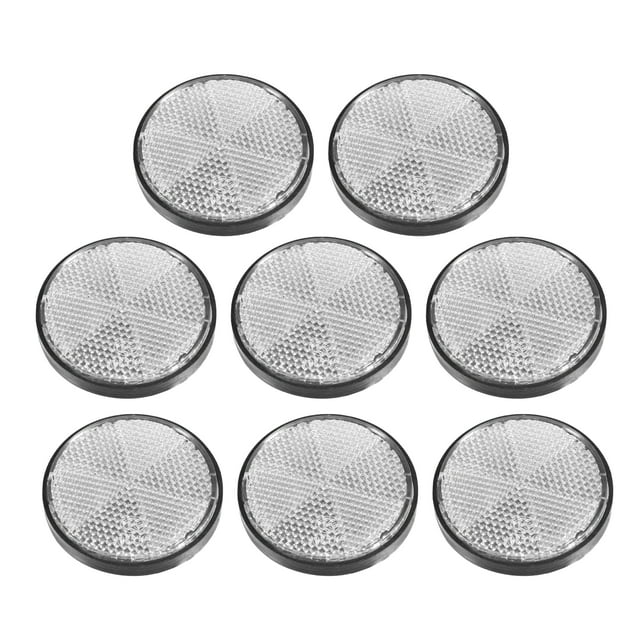 Unique Bargains 8 Pcs Réflecteur Adhésif Rond pour Rayons de Sécurité pour Moto Vélo Blanc
