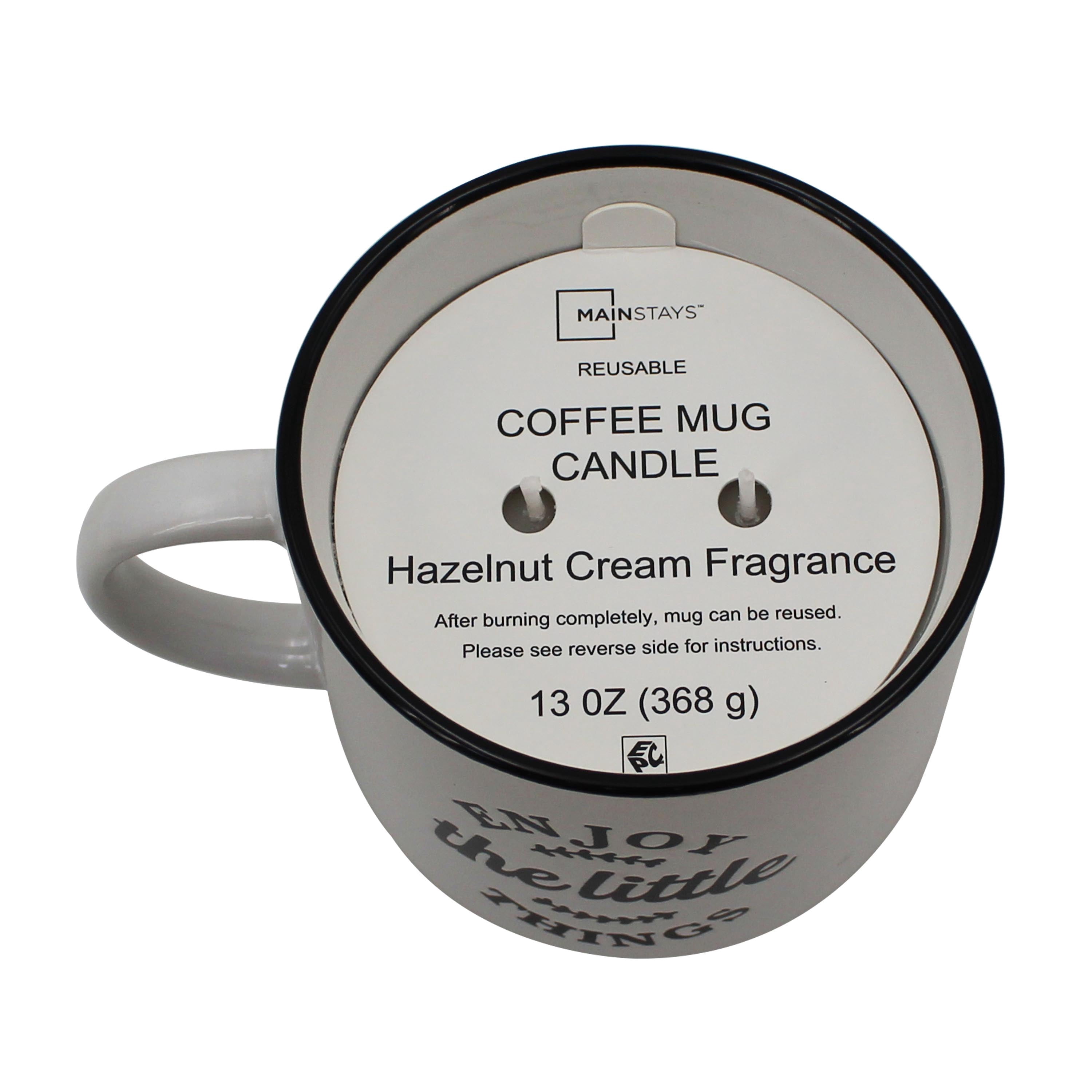 Mainstays 2-Wick 13-ounce Reusable Little Things Holiday Coffee Mug Scented Candle, Hazelnut Cream