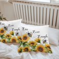 thumbnail image 6 of Throw Pillow Covers 16x16 Inch Set of 2, Sunflower Bee Waterproof Outdoor Pillow Covers, Vintage Yellow Floral Farmhouse Watercolor Decorative Cushion Pillowcases for Couch, Sofa, Bed, Garden, Patio, 6 of 9