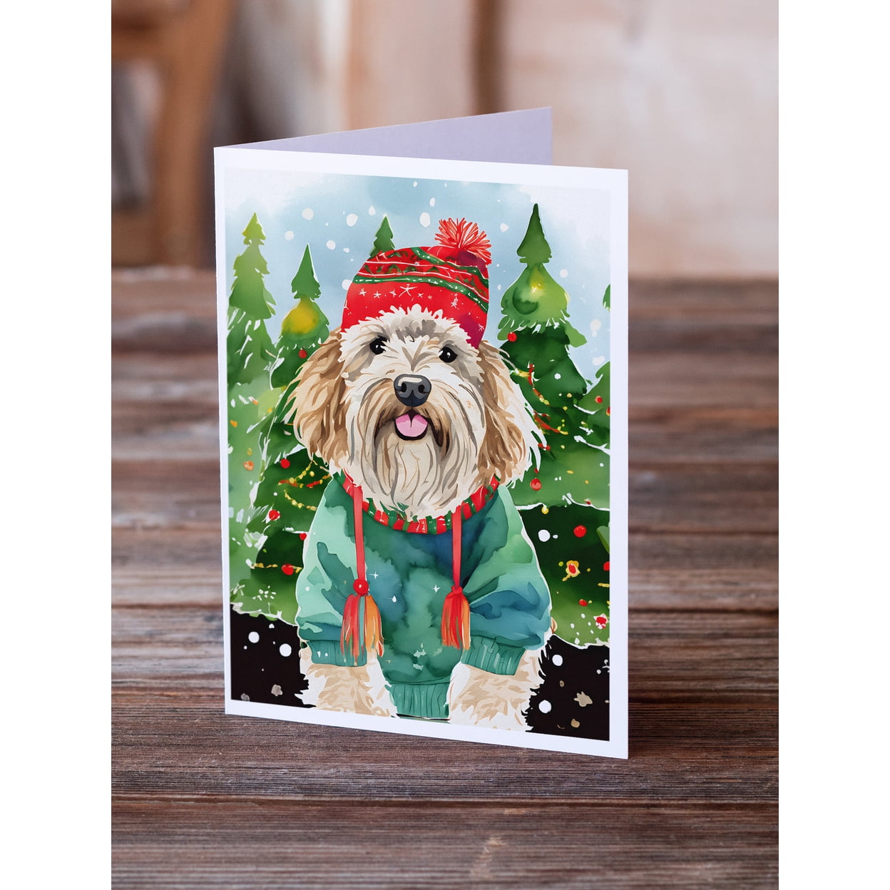 Puli Christmas Greeting Cards Pack of 8 7 in x 5 in