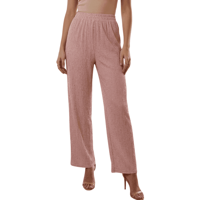 Pantalón Corte Recto Texturizado con Brillos Sutiles, Elegante y Súper Cómodo para Mujer