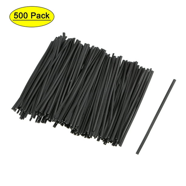 Uxcell Twist Ties Metal, Plastic 3" Flat Stronger PVC Coated Iron Black