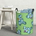 thumbnail image 6 of Fuzoiu Motorcycle Riding Dinosaur Print Circular Hamper,Laundry Basket with Handle,Collapsible Laundry,Dirty Clothes Storage Basket,for Bedroom Bathroom Dorm Living Room-Small, 6 of 6