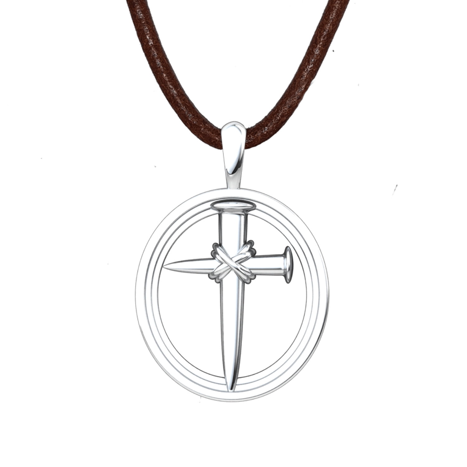 Nailed Sterling Silver Cross Pendant