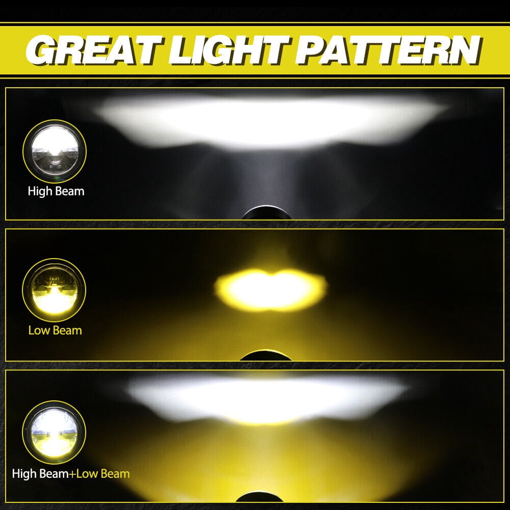 Pair 4" inch Round LED Fog Lights Driving Lamp For Jeep Wrangler JK TJ LJ Bumper