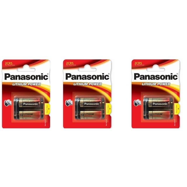 Batería Panasonic 2CR5M de litio fotográfico de 6 V para cámaras de cine x3