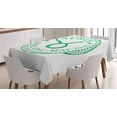 thumbnail image 1 of Zodiac Taurus Tablecloth, Grunge Looking Graphic Rubber Stamp Design Vintage Stars and Sign, Rectangular Table Cover for Dining Room Kitchen, 60 X 84 Inches, Fern Green and White, by Ambesonne, 1 of 3