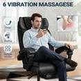 thumbnail image 3 of Homall Massage Office Chair with Heat and 6 Vibration Points,High Back Executive Ergonomic Computer Desk Chair with Reclining Backrest and Footrest,PU Leather,Black, 3 of 7