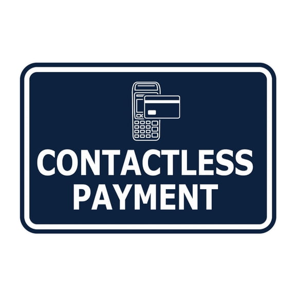 Signs ByLITA Classic Framed Contactless Payment Sign (Navy Blue / White) - Large