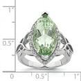 thumbnail image 2 of Sterling Silver Diamond & Green Quartz Ring. Carat Wt- 0.15ct. Gem Wt- 5.56ct, 2 of 2