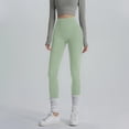 thumbnail image 4 of Hurxie High Waisted Leggings for Women Tummy Control Compression Soft Yoga Pants for Workout Green,S, 4 of 5